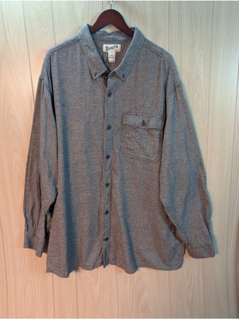 Duluth Trading Co Mens 3XL Tall Blue Button Down Relaxed Fit Shirt